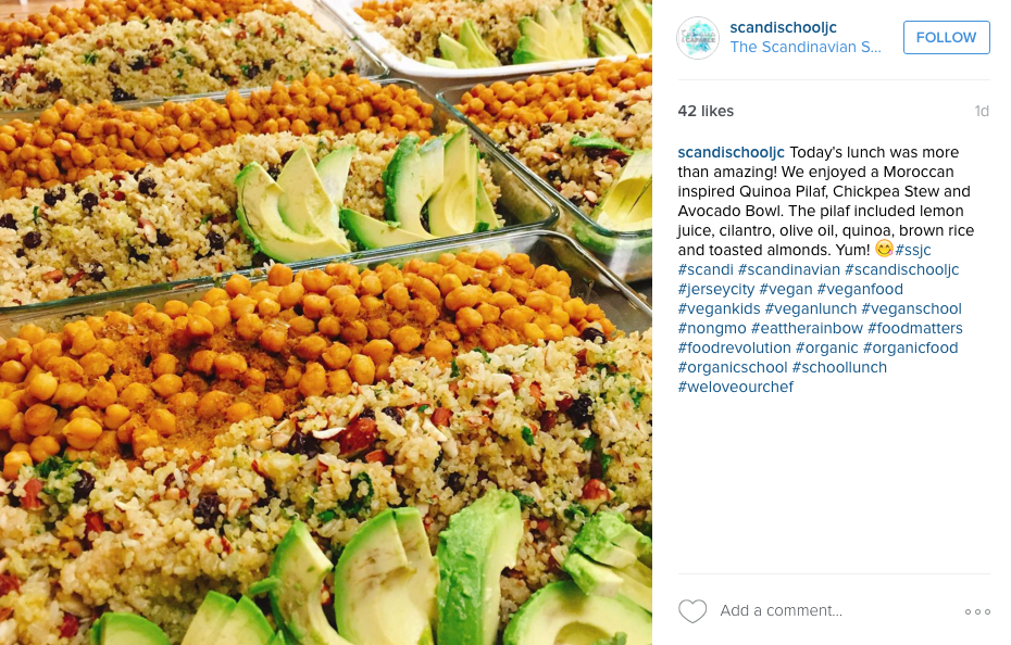 幼稚園會在 instagram 上分享學生的蔬果午餐。