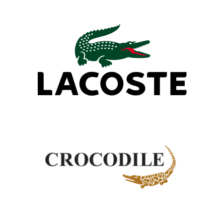 Lacoste 與 Crocodile 的 Logo 分別。