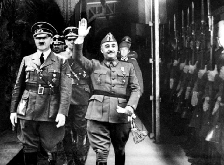 西班牙獨裁者佛朗哥為表效忠納粹，將全國時間調快，配合中歐時區。　圖片來源：Propias