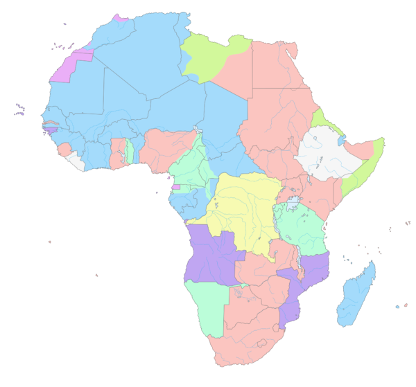 非洲國家筆直的邊界，是列強罔顧民族分佈的明顯證據。 圖片來源：wikicommons