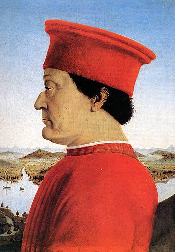 公爵畫像，Piero della Francesca 繪。　圖片來源：wikicommons