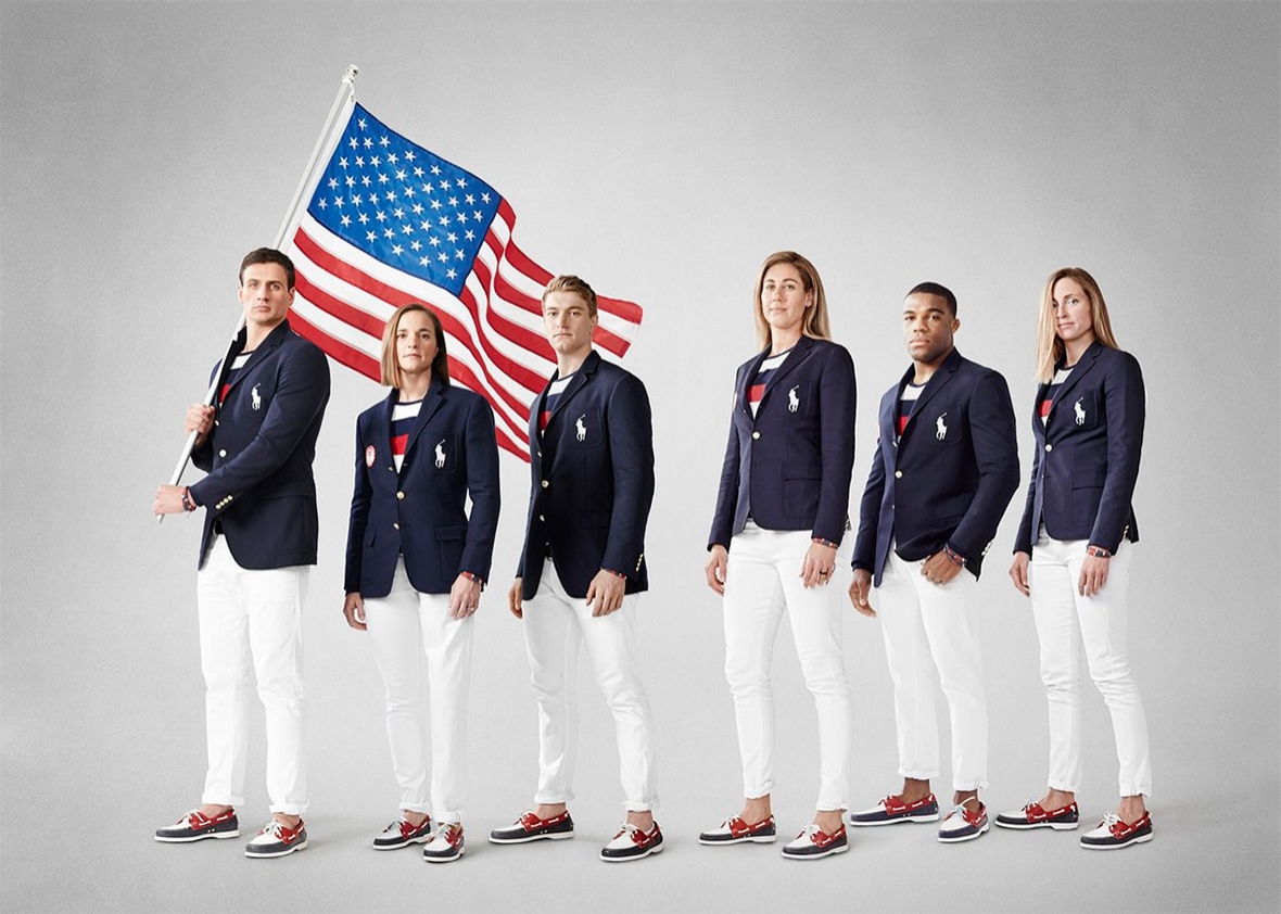 上屆奧運美國隊服交由中國製造，惹來非議，本屆終於自家製作。　圖片來源：Ralph Lauren