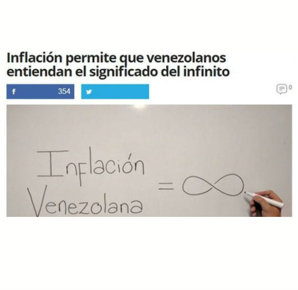 通貨膨脹大大幫助當地人理解「無限」的概念，因委內瑞拉的通脹率就是相等於「無限」。圖片來源：BBC