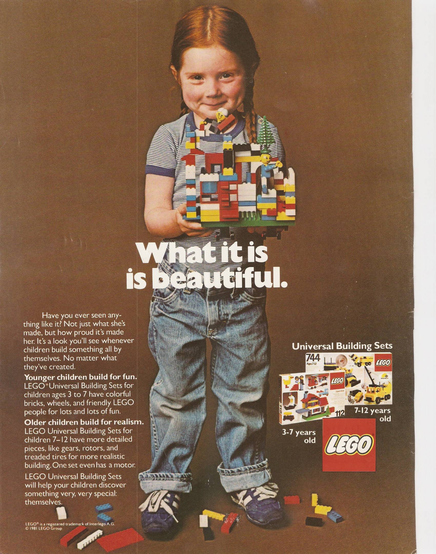 1981 年的著名 LEGO 廣告。圖片來源：imgur