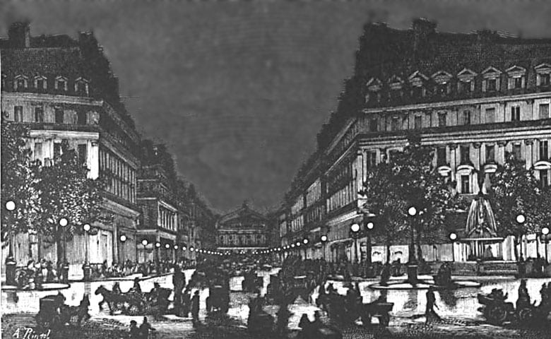 1878 年，巴黎世界博覽會的電燈。　圖片來源：維基百科