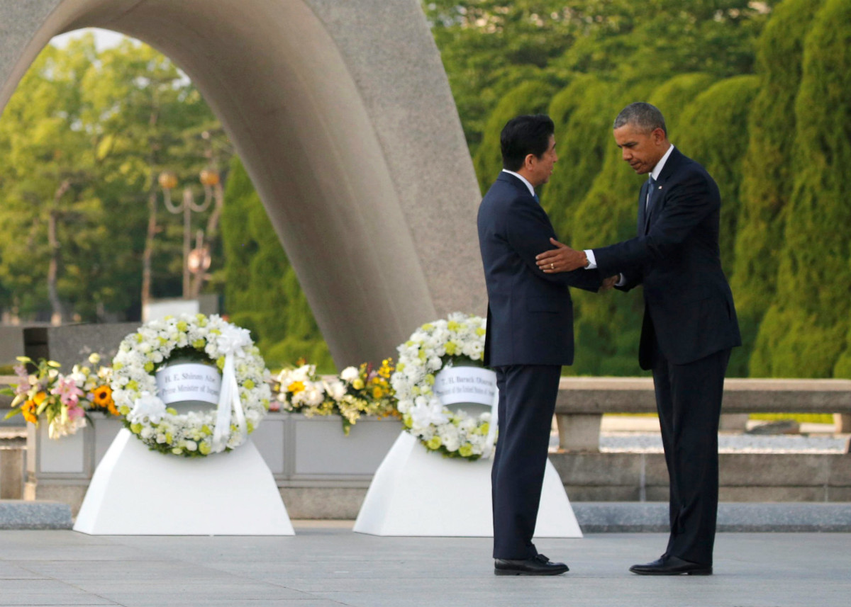 奧巴馬訪問廣島，寄語全球爭取無核武未來。　圖片來源：路透社