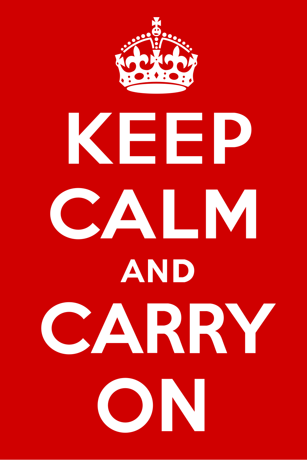 「Keep Calm and……」的副產品成行成市，有多少人知道它原是英國二戰時發行用以激勵民眾士氣的宣傳海報？圖片來源：維基百科