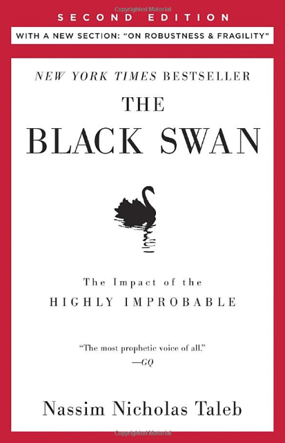 《黑天鵝效應：如何及早發現最不可能發生但總是發生的事》﹐ Nassim Nicholas Taleb 著。 圖片來源：Amazon