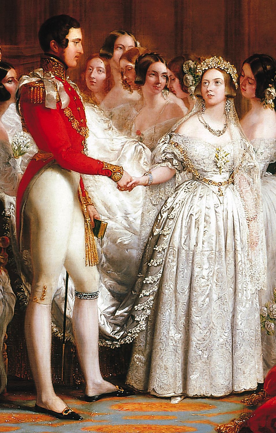 開創白色婚紗先河的維多利亞女王與其夫。圖片來源：thedreamstress.com