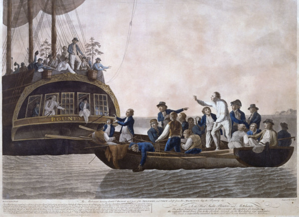 邦蒂號叛變事件（Mutiny on the Bounty）示意圖。 圖片來源：wikicommons