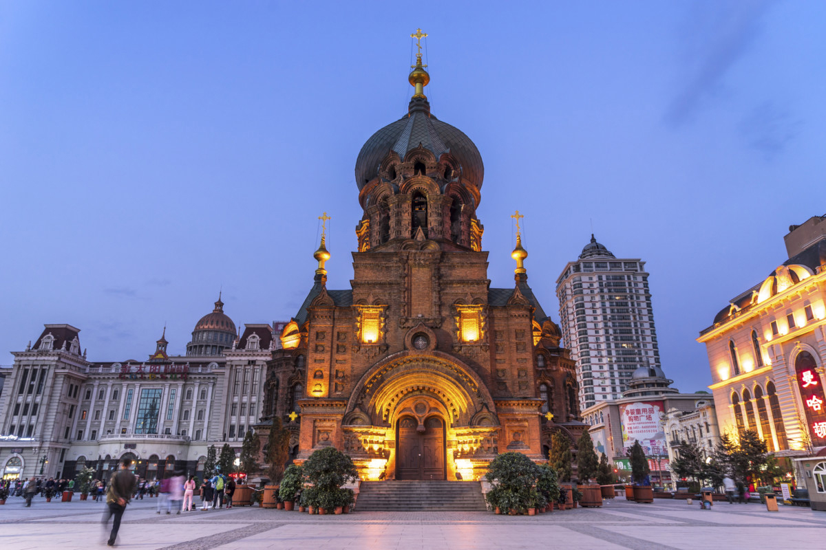 harbin,China - May 10, 2016: Saint Sophia Cathedral in Harbin. It was built in 1907. Located in the central district of Daoli, Harbin City, Heilongjiang Province, China.