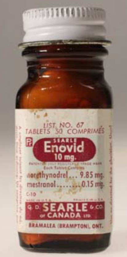 第一代避孕藥 Enovid。圖片來源：Wikicommon