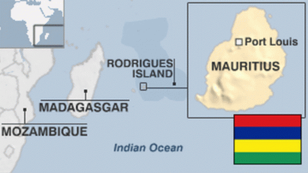 位於馬達加斯加東邊的毛里裘斯島嶼（Mauritius）。
