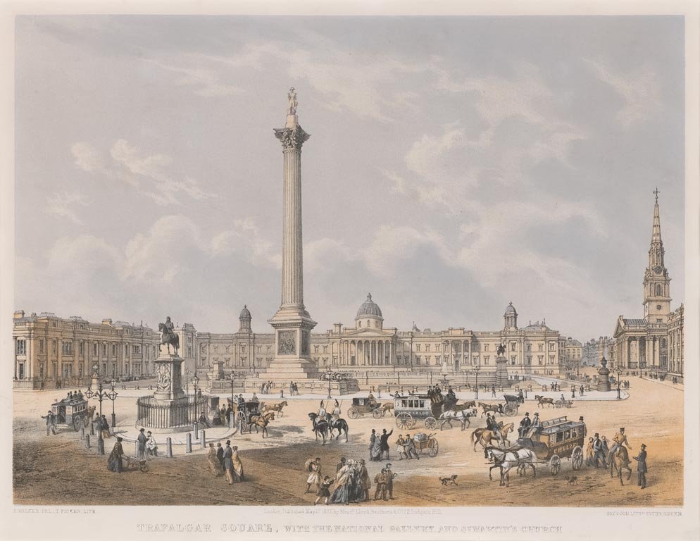 1814 年的特拉法加廣場。　圖片來源：Wikipedia Commons