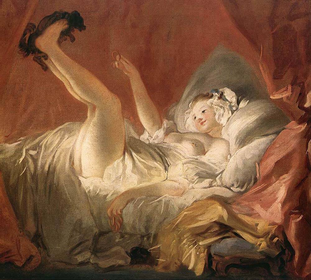 Fragonard（1732-1806）「女孩與小狗」系列之一