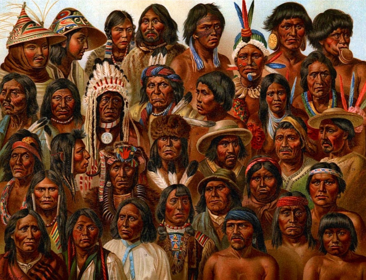 美洲原住民各部落之間的基因配對吻合度相當高，卻與亞洲人種差異甚大，間接證實白令陸橋滯留假說。　圖片來源：G. Mülzel