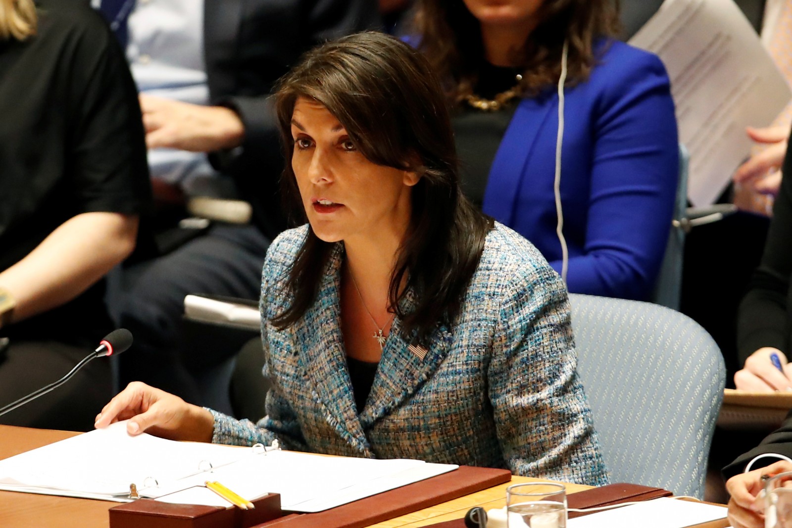United States Ambassador To The United Nations Nikki Haley Addresses The U N Security Council